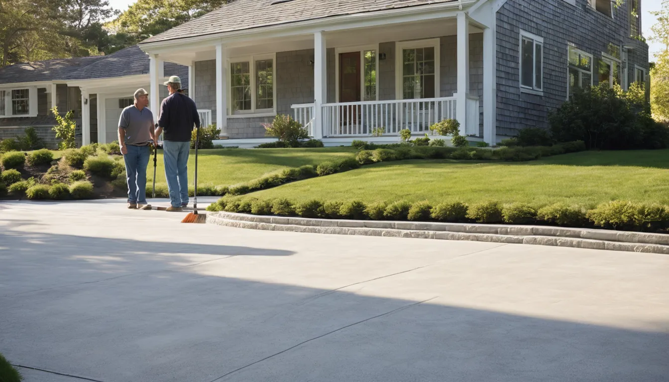 Freshly poured concrete driveway beside a home in Perth Amboy, NJ